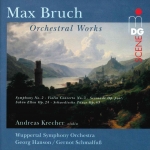 布魯赫－管弦樂作品集 ( 2 CD )<br> 小提琴：安德里亞斯．克雷徹 / 烏帕塔交響管弦樂團 / 指揮：格諾特．施馬爾富斯、喬治．韓森<br> Max Bruch: Orchestral Works (2 CD)<br> Andreas Krecher, Violin / Claudia Braun, Soprano; Thomas Laske, Baritone<br>Wuppertal Symphony Orchestra<br>Gernot Schmalfuß, Conductor (CD 1); George Hanson, Conductor (CD 2)