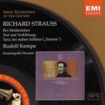 【絕版名片】理查史特勞斯：英雄生涯、死與變容、莎樂美劇樂（世紀原音104）<br>魯道夫肯培（指揮）德勒斯登國立管弦樂團<br>Richrad Strauss : Ein Heldenleben ; Tod und Verlarung etc.<br>Kempe