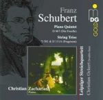 舒伯特：鋼琴五重奏「鱒魚」、弦樂三重奏 ( CD )<br>查哈里亞斯，鋼琴／萊比錫弦樂四重奏<br>Franz Schubert: Quintet D 667〈Die Forelle〉<br>Zacharias, piano / Leipziger Streichquartett